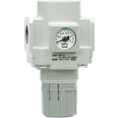 SMC G 1/4, G 3/8 Pneumatic Regulator - 0.05MPa to 1MPa, 1/2 in, 1Mpa max. input, AR