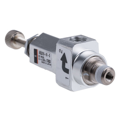 SMC M5 x 0.8, R 1/8 Pneumatic Regulator - 0.2MPa to 0.7MPa, 1/8 in, M5 x 0.8, 0.8MPa max. input