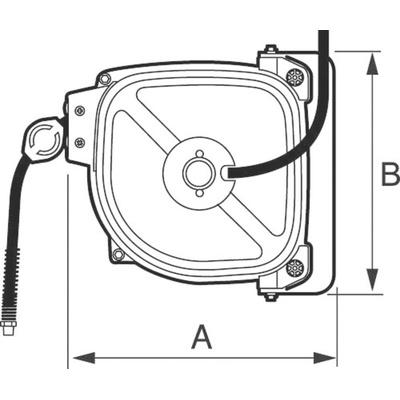 PREVOST Wall Mounted 12m Air Hose Reel, 8mm Inner Diameter, 12mm Outer Diameter, 500L/min Flow Rate