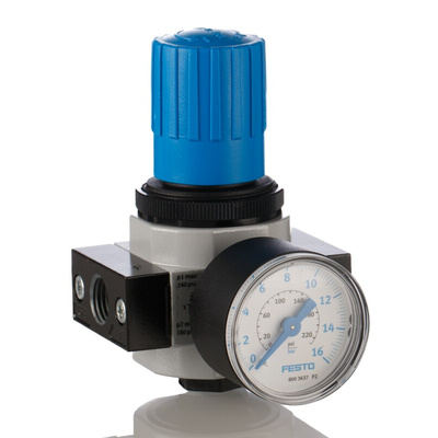 Festo G 1/4 Pneumatic Regulator - 0.5bar to 12bar, 1/4 in, 16bar max. input, 192300