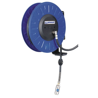 PREVOST Wall Mounted 20m Air Hose Reel, 19mm Inner Diameter, 28mm Outer Diameter, 2400L/min Flow Rate