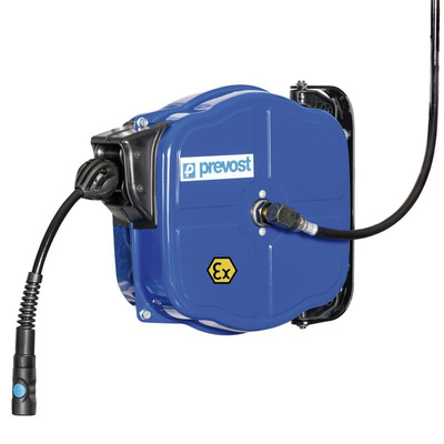 PREVOST Wall Mounted 12m Air Hose Reel, 10mm Inner Diameter, 14mm Outer Diameter, 800L/min Flow Rate