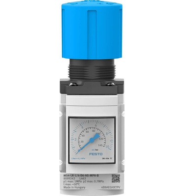 Festo G 1/4 Pneumatic Regulator - 0.1MPa to 1MPa, 1/4 in, 10bar max. input, 8099359