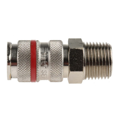 RS PRO Brass Male Pneumatic Quick Connect Coupling, R 1/2 Male Threaded