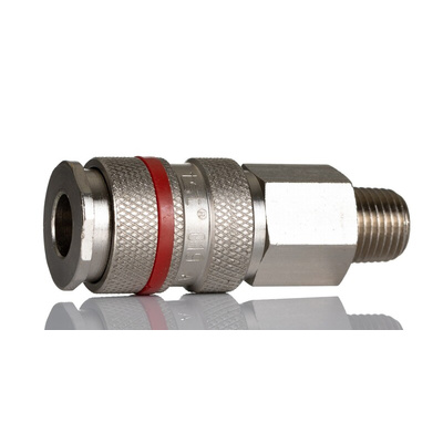 RS PRO Brass Male Pneumatic Quick Connect Coupling, R 1/4 Male Threaded