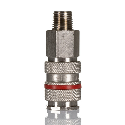 RS PRO Brass Male Pneumatic Quick Connect Coupling, R 1/4 Male Threaded