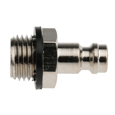 RS PRO Brass Male Pneumatic Quick Connect Coupling, G 1/4 Male Threaded