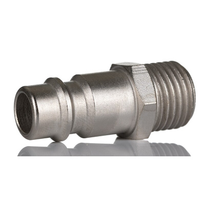RS PRO Brass, Steel Male Pneumatic Quick Connect Coupling, G 1/4 Male Threaded