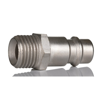 RS PRO Brass, Steel Male Pneumatic Quick Connect Coupling, G 1/4 Male Threaded