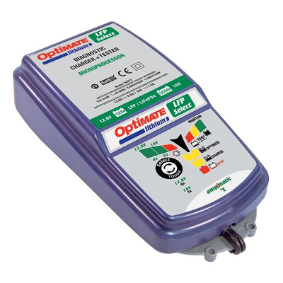 TM270 | TecMate OptiMate Lithium Select Battery Charger For LiFePO4 12 V 12.8V 7.5A