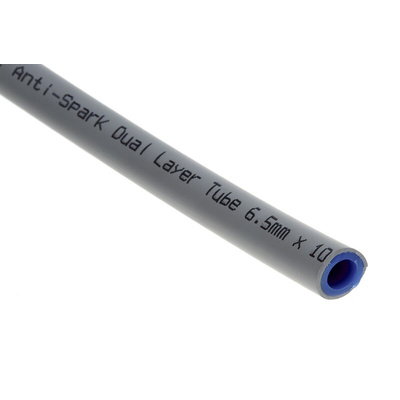 RS PRO Compressed Air Pipe Grey PUR, PVC 12mm x 30m