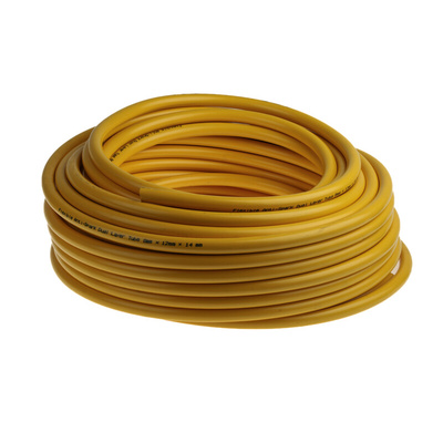 RS PRO Compressed Air Pipe Yellow PUR, PVC 12mm x 30m