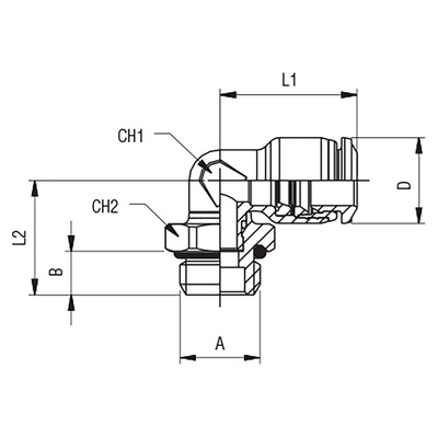 RS PRO Push-in Fitting, R 1/8 Male to Push In 6 mm, Threaded-to-Tube Connection Style
