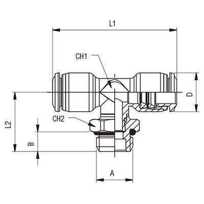 RS PRO Push-in Fitting, Push In 8 mm to Push In 8 mm, Threaded-to-Tube Connection Style