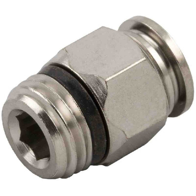 RS PRO Push-in Fitting, Uni 1/2 Male to Push In 8 mm, Threaded-to-Tube Connection Style