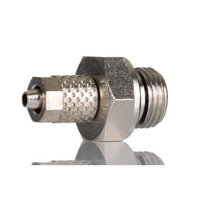RS PRO Straight Threaded Adaptor, G 1/8 Male to Push In 4 mm, Threaded-to-Tube Connection Style