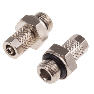 RS PRO Straight Threaded Adaptor, G 1/8 Male to Push In 5 mm, Threaded-to-Tube Connection Style