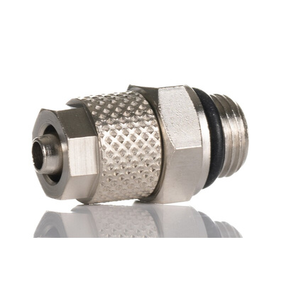 RS PRO Straight Threaded Adaptor, G 1/8 Male to Push In 6 mm, Threaded-to-Tube Connection Style