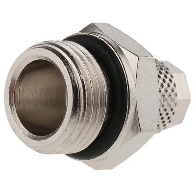 RS PRO Straight Threaded Adaptor, G 3/8 Male to Push In 6 mm, Threaded-to-Tube Connection Style