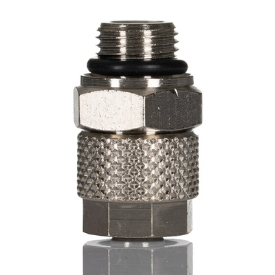 RS PRO Straight Threaded Adaptor, G 1/8 Male to Push In 8 mm, Threaded-to-Tube Connection Style