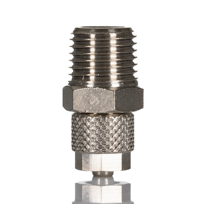 RS PRO Straight Threaded Adaptor, R 1/8 Male to Push In 6 mm, Threaded-to-Tube Connection Style