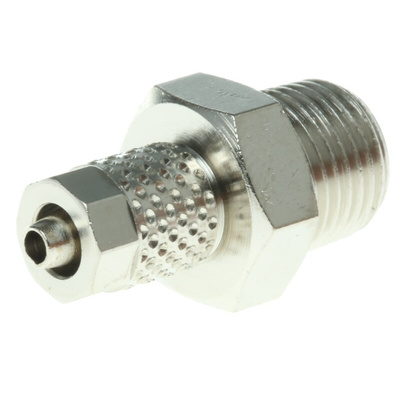 RS PRO Straight Threaded Adaptor, R 1/8 Male to Push In 4 mm, Threaded-to-Tube Connection Style