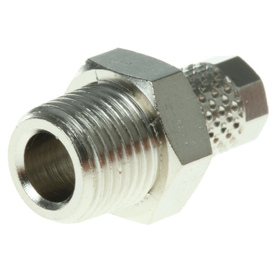 RS PRO Straight Threaded Adaptor, R 1/8 Male to Push In 4 mm, Threaded-to-Tube Connection Style