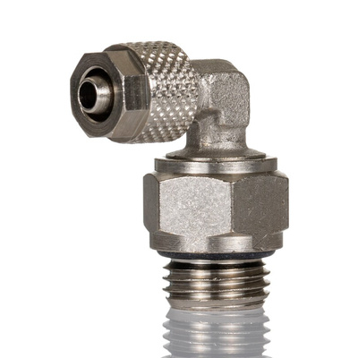 RS PRO Elbow Threaded Adaptor, G 1/4 Male to Push In 6 mm, Threaded-to-Tube Connection Style