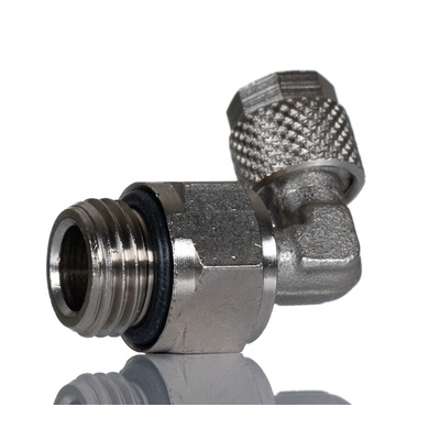 RS PRO Elbow Threaded Adaptor, G 1/4 Male to Push In 6 mm, Threaded-to-Tube Connection Style