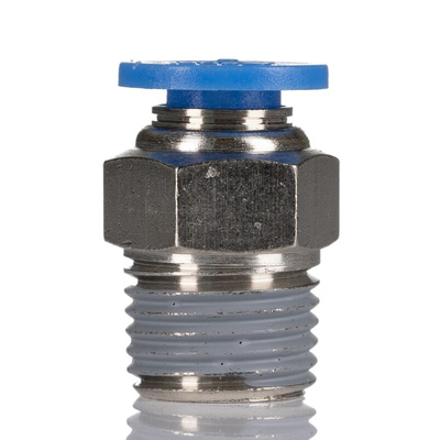 RS PRO Straight Threaded Adaptor, R 1/4 to Push In 6 mm, Threaded-to-Tube Connection Style
