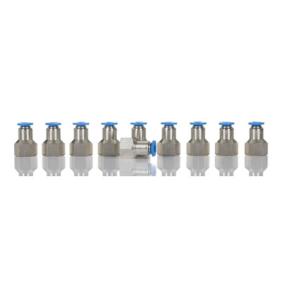 RS PRO Straight Threaded Adaptor, R 1/4 Female to Push In 6 mm, Threaded-to-Tube Connection Style