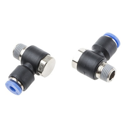 RS PRO Elbow Threaded Adaptor, R 1/8 Male to Push In 4 mm, Threaded-to-Tube Connection Style