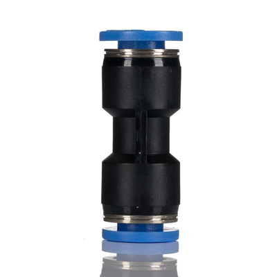 RS PRO Straight Tube-to-Tube Adaptor, Push In 10 mm to Push In 10 mm, Tube-to-Tube Connection Style