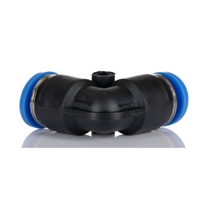 RS PRO Elbow Tube-toTube Adaptor, Push In 8 mm to Push In 8 mm, Tube-to-Tube Connection Style