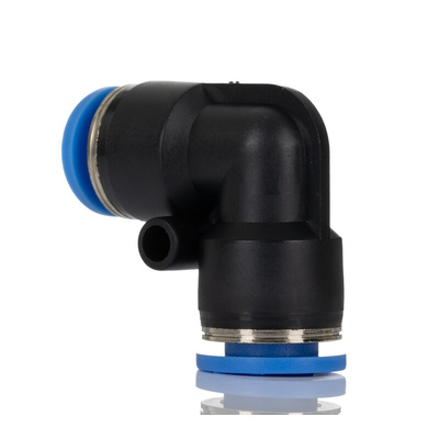 RS PRO Elbow Tube-toTube Adaptor, Push In 10 mm to Push In 10 mm, Tube-to-Tube Connection Style
