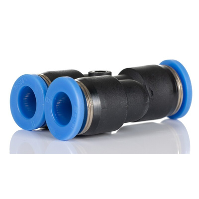 RS PRO Y Tube-to-Tube Adaptor, Push In 8 mm to Push In 8 mm, Tube-to-Tube Connection Style