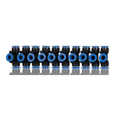 RS PRO Tee Tube-to-Tube Adaptor Push In 12 mm, Push In 12 mm to Push In 12 mm, Tube-to-Tube Connection Style