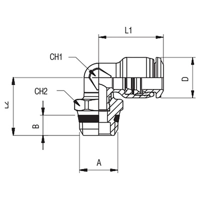 RS PRO Push-in Fitting, R 1/8 Male to Push In 8 mm, Threaded-to-Tube Connection Style