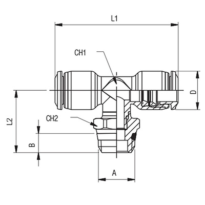 RS PRO Push-in Fitting, Push In 8 mm to Push In 8 mm, Threaded-to-Tube Connection Style