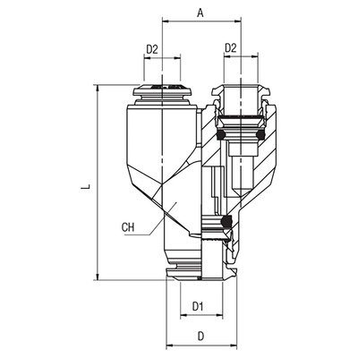 RS PRO Push-in Fitting, Push In 8 mm to Push In 8 mm, Tube-to-Tube Connection Style