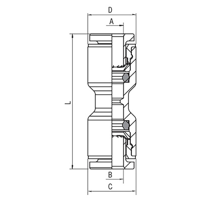 RS PRO Push-in Fitting, Push In 6 mm to Push In 6 mm, Tube-to-Tube Connection Style