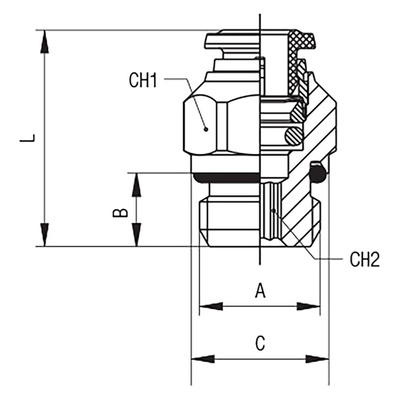 RS PRO Push-in Fitting, M5 Male to Push In 4 mm, Threaded-to-Tube Connection Style