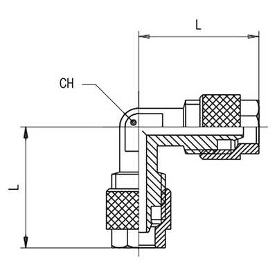 RS PRO Stud Fitting, Push In 8 mm to Push In 8 mm, Tube-to-Tube Connection Style