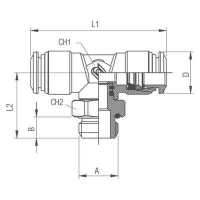 RS PRO Push-in Fitting, Push In 12 mm to Push In 12 mm, Threaded-to-Tube Connection Style