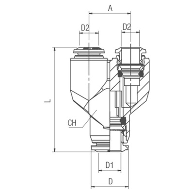 RS PRO Push-in Fitting, Push In 4 mm to Push In 4 mm, Tube-to-Tube Connection Style