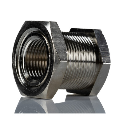 RS PRO 3060 Series Bulkhead Threaded Adaptor, G 1/2 Female to M28 Male, Threaded Connection Style