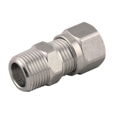 RS PRO 69480 Series Straight Fitting, BSP 1/8 Male to Push In 6 mm, Threaded-to-Tube Connection Style