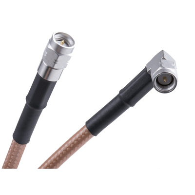 Radiall Male SMA to Male SMA Coaxial Cable, 500mm, RG142 Coaxial, Terminated