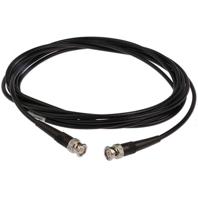 Radiall Male BNC to Male BNC Coaxial Cable, 5m, RG58 Coaxial, Terminated