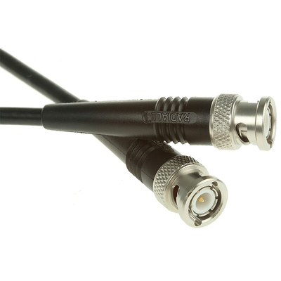 Radiall Male BNC to Male BNC Coaxial Cable, 3m, RG58 Coaxial, Terminated